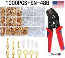 1000PCS Assortment Spade Male Female Terminals Electrical Wire Crimp Connectors