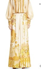 Zimmermann Tempo Wide Leg Silk Pants In Honey Collage Size 0
