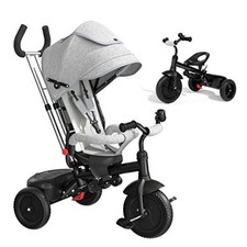 4-in-1 Stroller Tricycle - Toddler Trike - Kids 1-6 Years - Gray