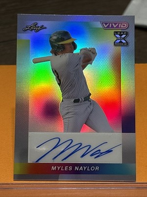 2023 Leaf Vivid- Autographs Myles Naylor #BA-MN1 Gray Prismatic 1/9 (AU, RC) A s