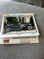 1982 Clasic Cars Kings Of The Highway Calender