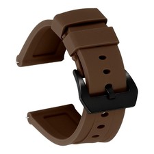 Silicone Watch Bands 26mm Soft Watch Band with Black Buckle, Brown