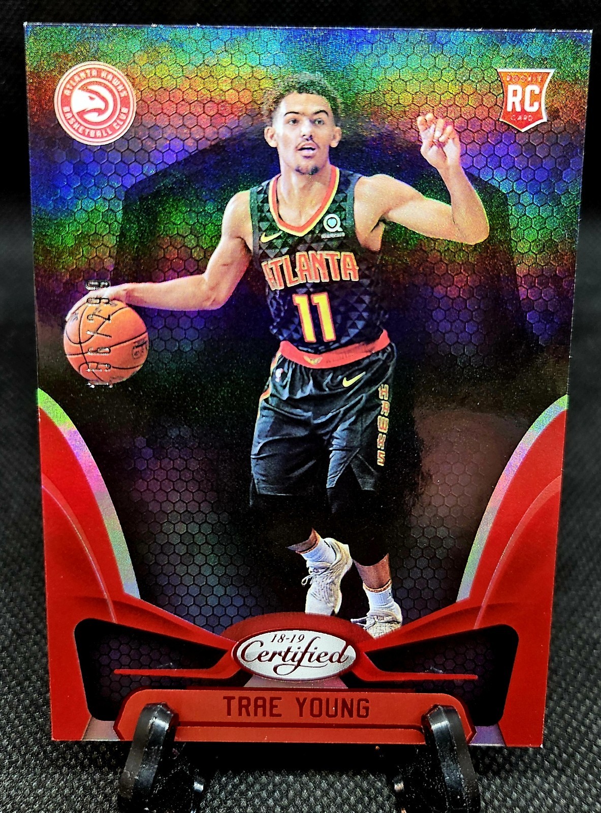 2018-19 Panini Certified - Trae Young #155 Red /299 (RC) Color Match Hawks