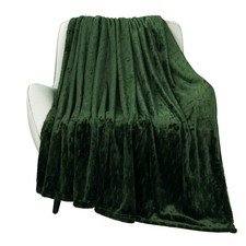 Fleece Throw Blanket 50x60 Inch Olive Green Super Soft Cozy Lightweight Fuzzy