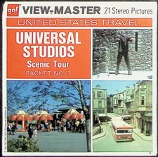 Universal Studios Tour 1 Hollywood 1974 3d View-Master 3 Reel Packet - Color