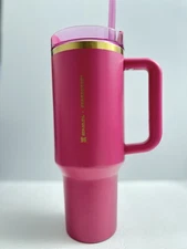 Stanley x Starbucks Exclusive Tumbler Pink Berry Glitter 40oz Target Gold Trim