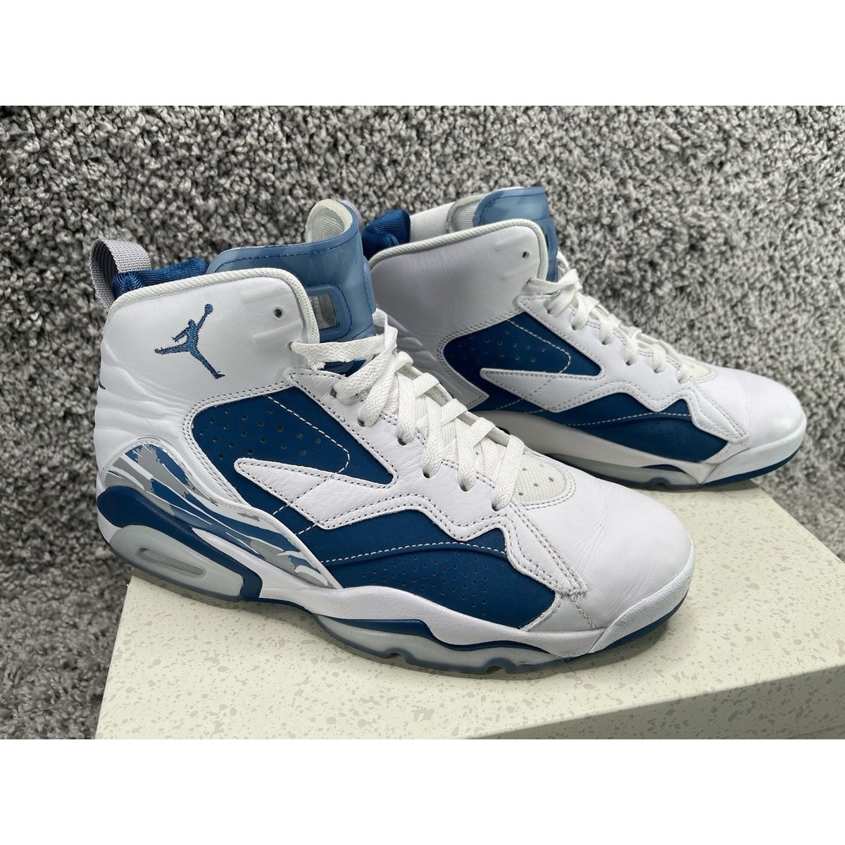 Jordan Jumpman MVP Mens 9.5 Retro Hi Top Basketball Shoes White Industrial Blue Jordan Jumpman MVP Mens 9.5 Retro Hi Top Basketball Shoes  main image 4