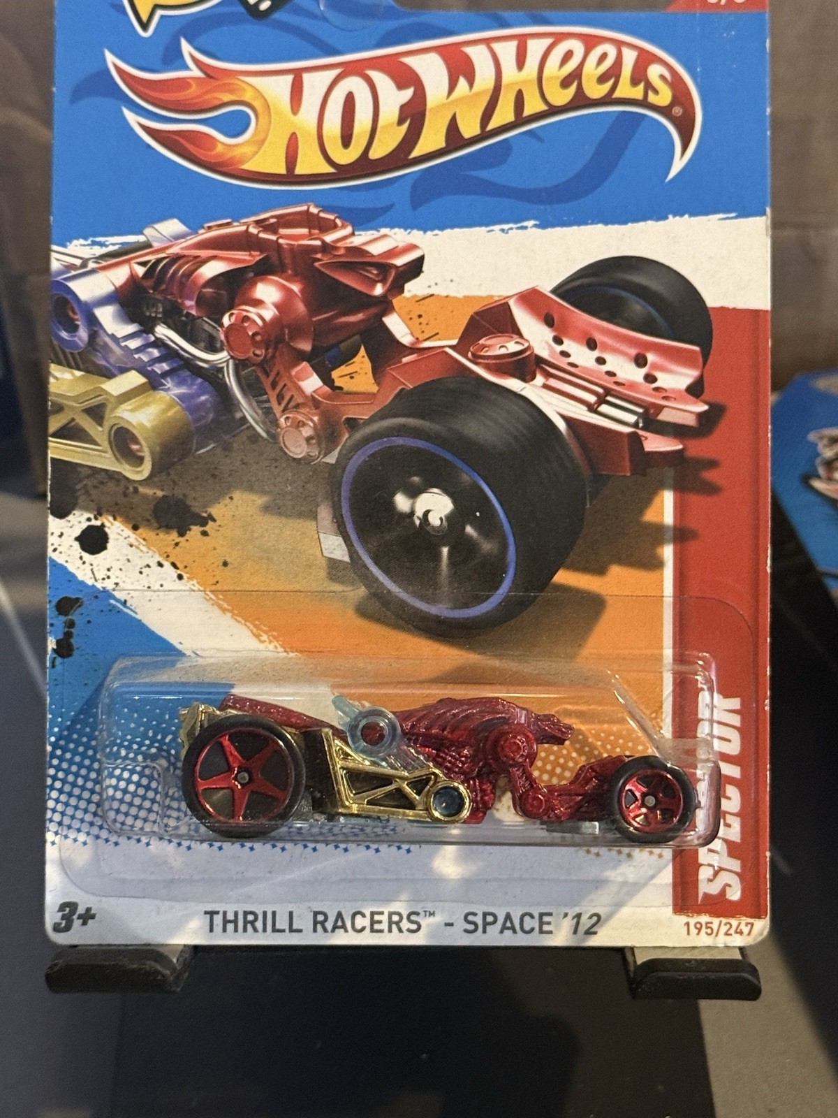 2012 Hot Wheels #195 Thrill Racers-Space 5/5 SPECTOR Red/Gold w/Red 5 Spokes