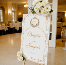 Personalised Wedding Welcome sign in Gold, Custom Canva A1 Bridal Frame Signs