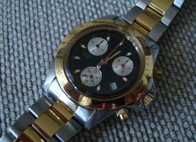 Candino vintage tritium 251.262 Swiss quartz chronograph, acrylic crystal, boxed
