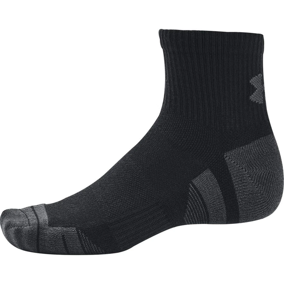 Paquete de 3 calcetines cortos Under Armour Performance Tech negros acolchados para gimnasio para hombre Foto 4 de 4