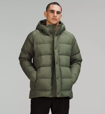 Lululemon Wunder Puff 600 Down Fill Jacket Hoodie Men's Medium Olive Size: XL
