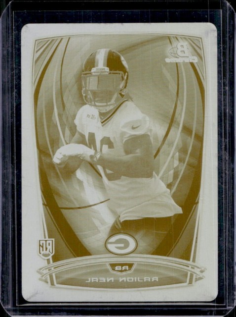 2014 Bowman Chrome Rajion Neal Printing Plates Yellow Rookie RC #1/1 Packers