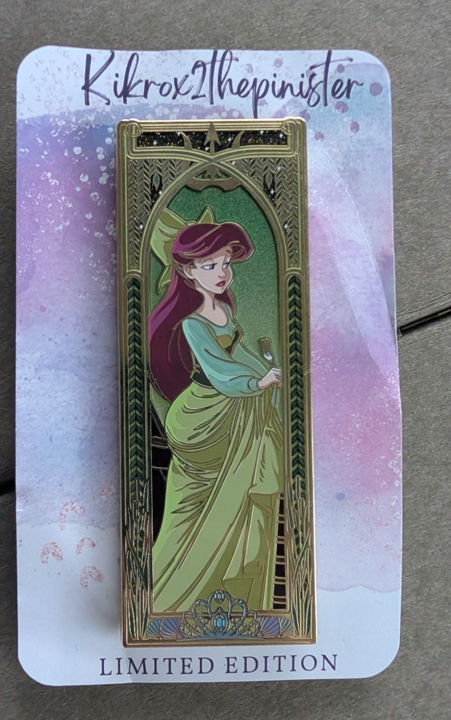 Disney Fantasy Pin Kikrox Reverie Ariel Little Mermaid Green Dress Variant LE 50