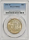 1947-D Walking Liberty MS64 PCGS Graded Half Dollar 6631 Nice Original Coin