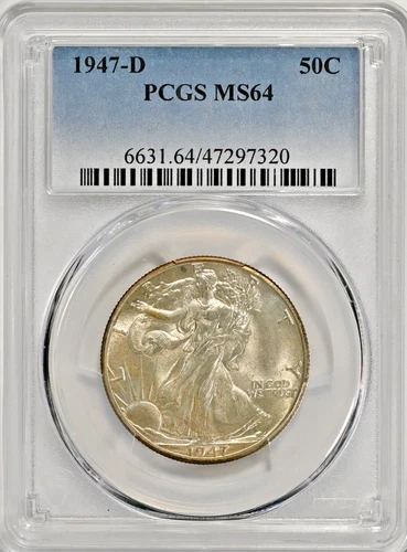 1947-D Walking Liberty MS64 PCGS Graded Half Dollar 6631 Nice Original Coin