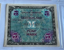 1944 Allied Military Currency – Funf (5) Mark Deutschland Germany