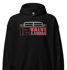 12V Truck Hoodie, Mens 12 Valve Turbo Diesel Sweatshirt Pullover 2nd Gen Grille 