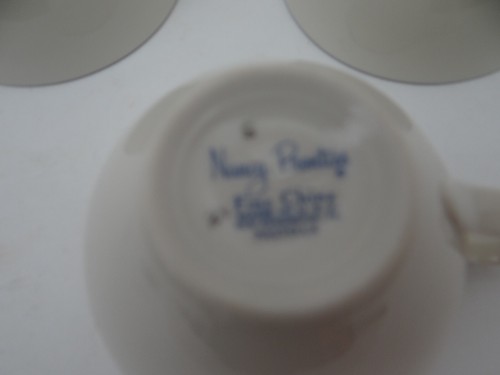 Nancy Prentiss Pastella 3 Cups 4 Saucers USA Floral - Picture 14 of 14