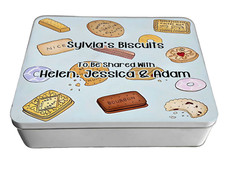 Personalised tin | Cake Biscuit Tin | Family  storage tin 8" x 10" or 7.5" x 5"