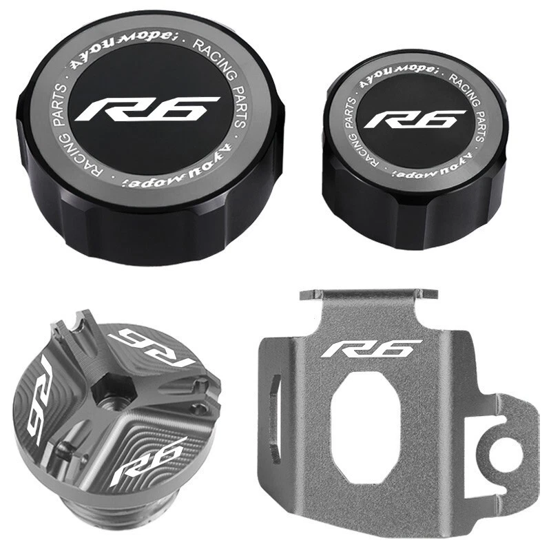Tapa de llenado de aceite de cilindro de líquido de frenos tapa de depósito maestro para YAMAHA YZF-R6 Foto 4 de 4