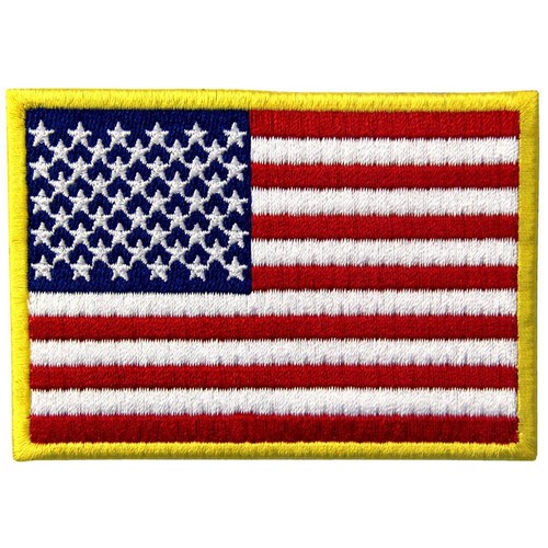 Camisa Bordada Polo Bandera Americana En Parche Amarillo Chaqueta Borde Chaqueta En/Costura Gorra Hágalo usted mismo - Imagen 12 de 13