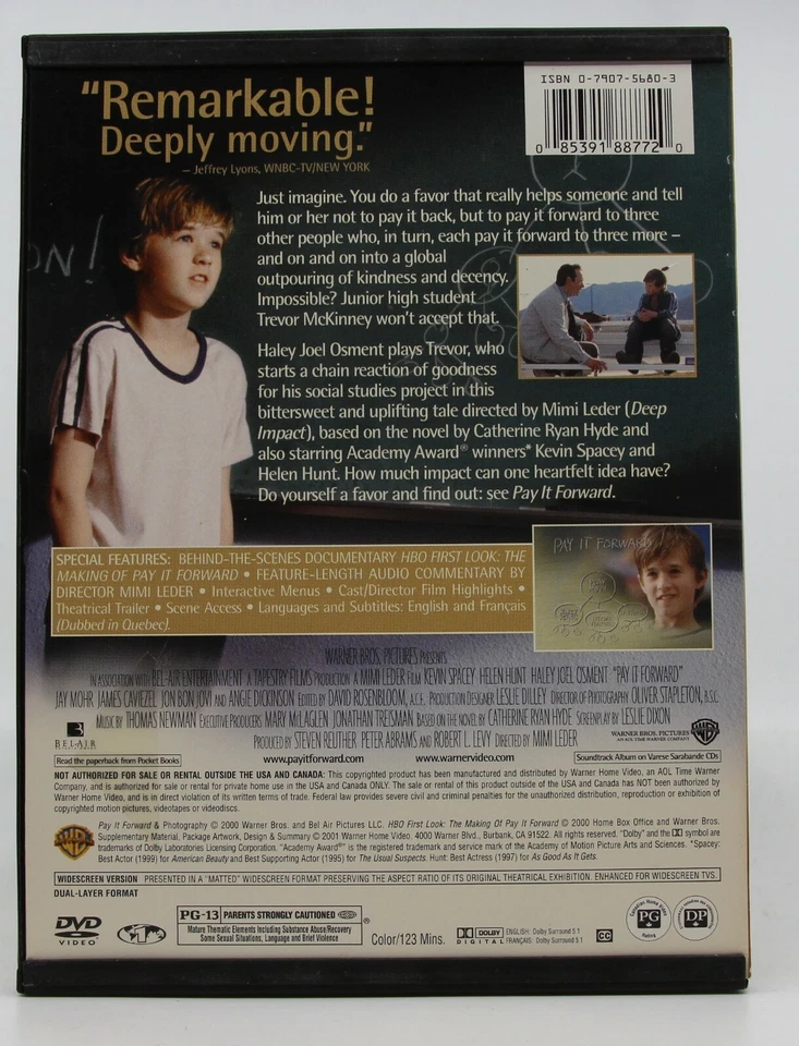 Pay it forward - DVD bilingüe - Kevin Spacey, Helen Hunt Foto 2 de 2