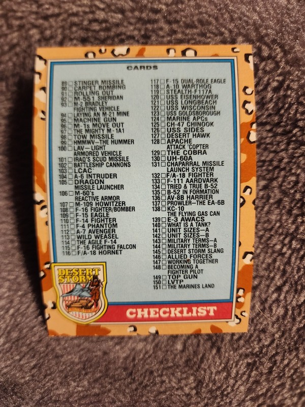 1991 TOPPS DESERT STORM ~ CHECKLIST #176