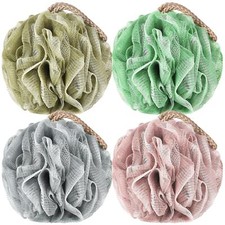 4 Pack Loofah Sponge Cleansing Body Scrubber Exfoliating Bath Sponge