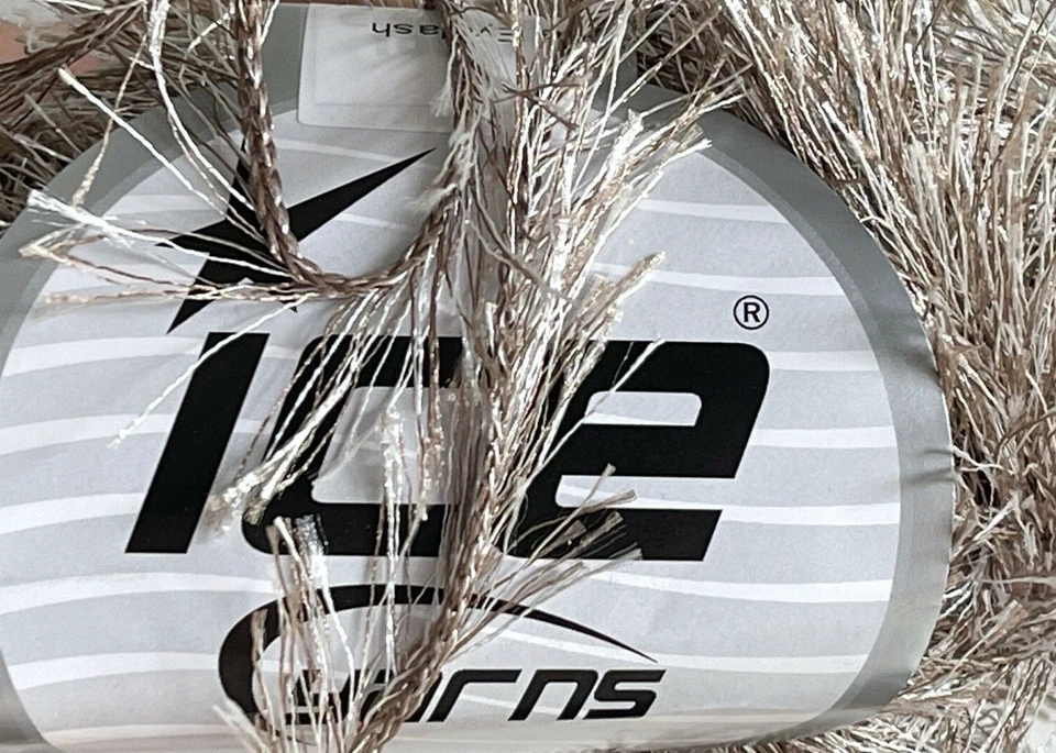 Camel White Eyelash Yarn #70906 Bulky 50gr 54yds Vegan Lynx-like Faux Fur yarn - Image 3 of 4