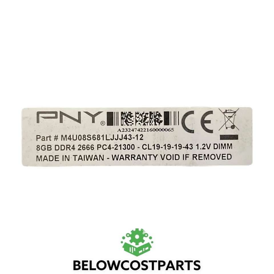 PNY M4U08S681LJJ43-12 8GB DDR4 2666 PC4-21300 CL19-19-19-43 Laptop Memory SDRAM - Image 3 of 3