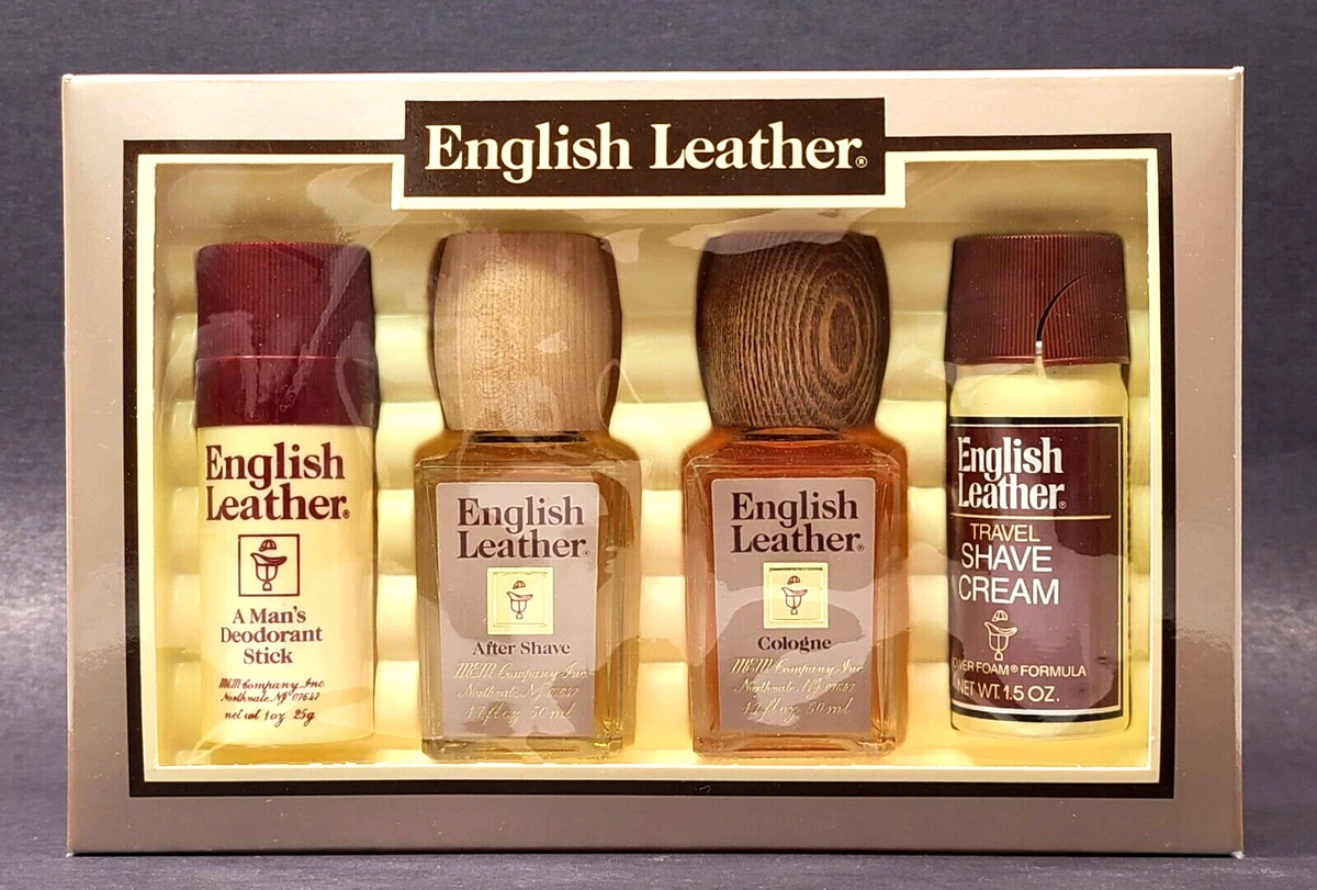 Vintage English Leather Gift Set Mem Company, 4 Bottles, NOS