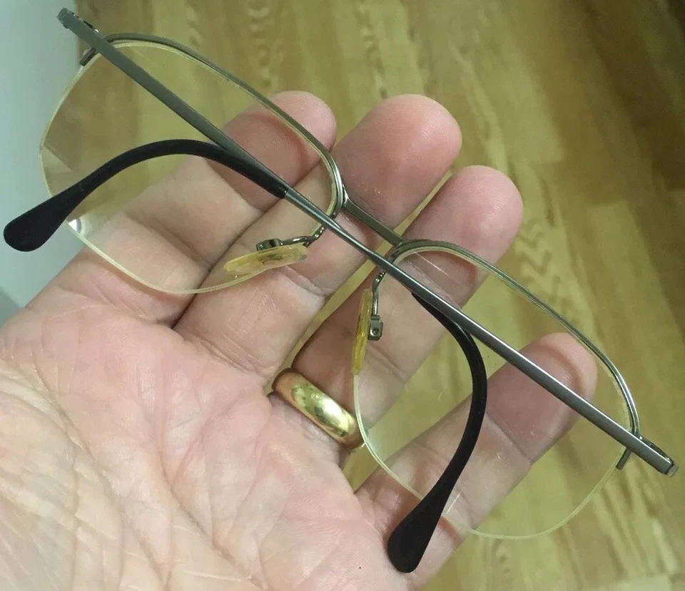 Auténticas gafas Rodenstock semi-sin montura media plateada 58▫️16 145 usadas en excelente estado Foto 3 de 4