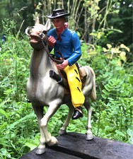 Vintage 1950s Hard Plastic Toy Horse And Ryder Cowboy No. 202 Hong Kong