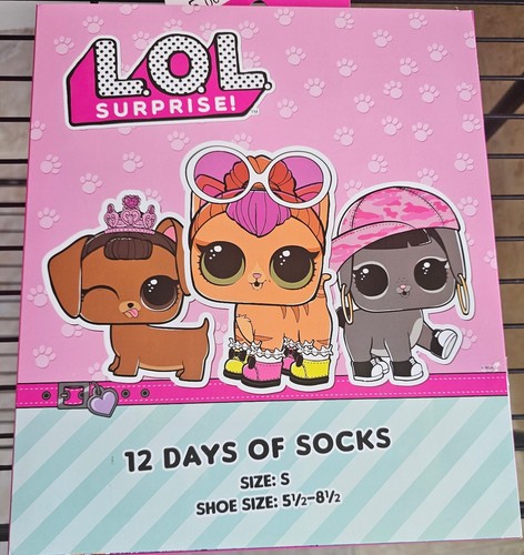 12 Days of Socks Kids LOL Surprise Socks 12-Pack Advent Calendar - Picture 2 of 4