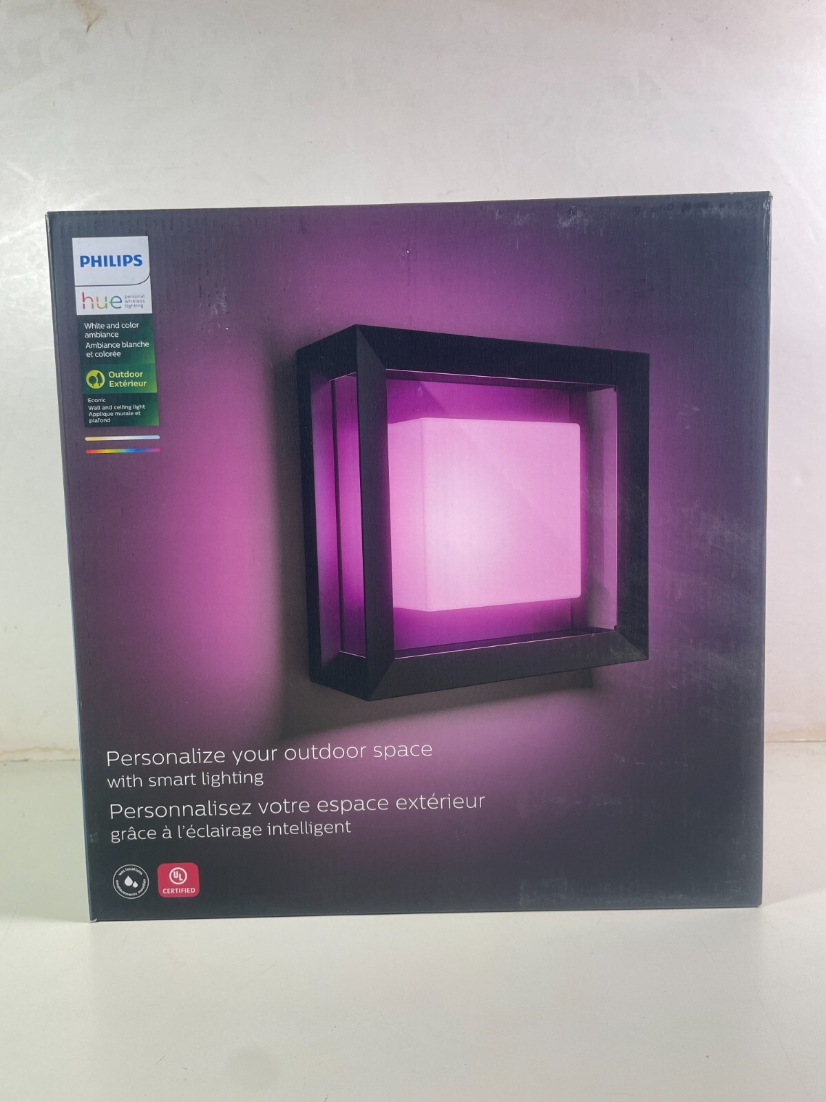 Philips Hue Econic Outdoor White & Color Wall & Ceiling Light Fixture 1743830V7