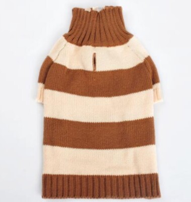 DOGO Sporty Stripe Sweater in Beige/Cream - Size Small - Ready-to-Ship Athletic 