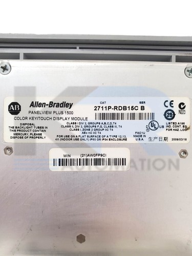 Allen Bradley 2711P-B15C4A2/A PanelView Plus 1500 interfaccia operatore - Foto 8 di 10