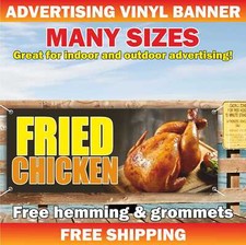 FRIED CHICKEN Advertising Banner Vinyl Mesh Sign deep fry wings bar meat ribs