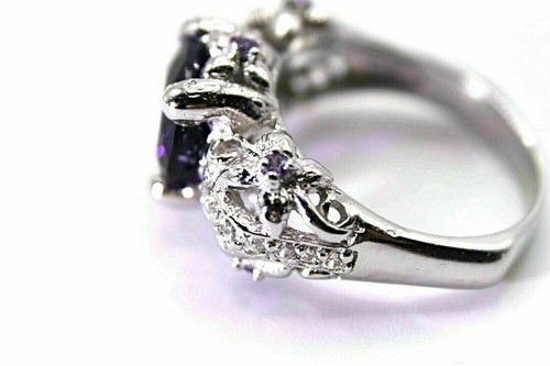 Silver Ring Amethyst Genuine Natural Mined Gems Solid Sterling Size R US 8.75 - Picture 22 of 24