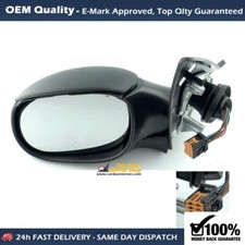 Fits Peugeot 206CC 2000 to 2007 Wing Mirror Electric Unit Left Hand-UK Side 