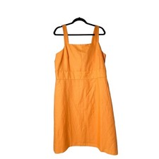 Ann Taylor Dress Orange Textured Sheath Career Beach Women SZ 14 Lined Vacation