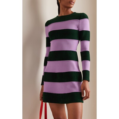 purple and green striped dress Kids Mardi Gras Girls Purple Dress with Yellow & Green Stripes - Youth XS