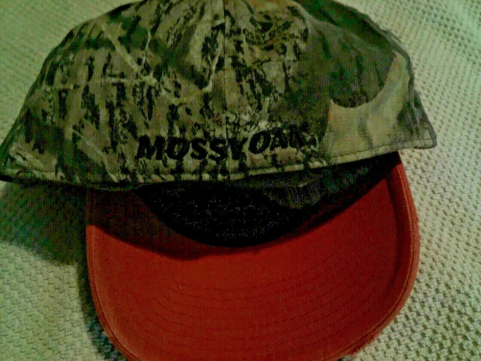 签名 Mossy 橡木球帽男式平沿帽弹性破旧烧焦橙色 — 第 2/3 张图片