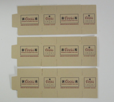 3 Easy to fold 1/8 Scale Smokey and the Bandit Coors Beer Case Unfolded Boxes