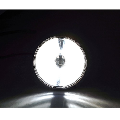 5-3/4" Motorcycle Crystal Smoked Lens Metal Headlight & 6K LED 18/24w Light Bulb - Picture 6 of 11