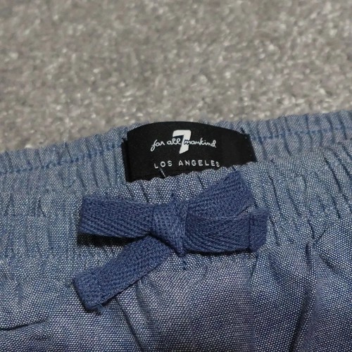 7 For All Mankind Shorts Girl's 18M Gray Chambray Elastic Waist Drawstring - Picture 3 of 10
