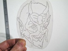 vtg 1960s 1970s Tattoo Flash acetate stencil P-ssy Eating Devil signed v4 DD1