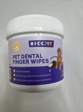 HICC PET Dental Teeth Cleaning Wipes for Dogs  Cats, Freshens Breath, 50 wipes