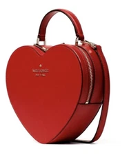 Kate Spade Love Shack Heart Crossbody Purse Leather Candied Cherry Red New
